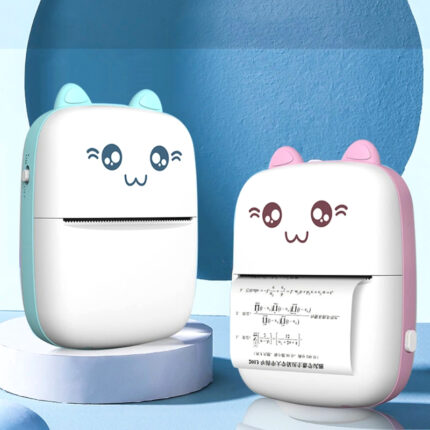 Mini Printer Portable Pocket Size 57mm Wireless Bluetooth Cute Cat Shape