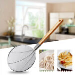 Eco-Friendly Wooden Handle Stainless Steel Frying Oil Strainer - Image 6