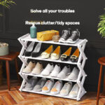4 Layers X-Type Foldable Fashion Shoe Organizer Stand - Image 4
