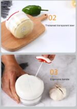 Mini Food Garlic Vegetable Grinder Chopper Multi-Function Manual Food Processor - Image 8