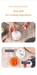 Mini Food Garlic Vegetable Grinder Chopper Multi-Function Manual Food Processor - Image 6