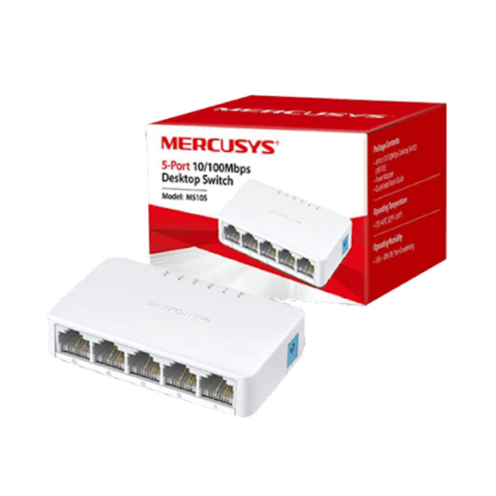 MS105 Mercusys 5-Port 10/100Mbps Desktop Network Switch - Image 1