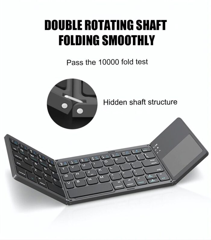 BT-033 Mini Folding Keyboard Touchpad Bluetooth 3.0 Wireless Keypad For Windows Android Ios - Image 4