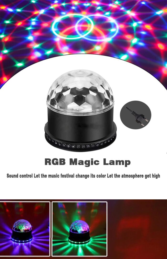 Sound Activated Auto Stage Lighting Effect LED Magic Ball Disco Lamp RGB 5W - Image 5