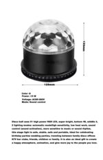 Sound Activated Auto Stage Lighting Effect LED Magic Ball Disco Lamp RGB 5W - Image 4