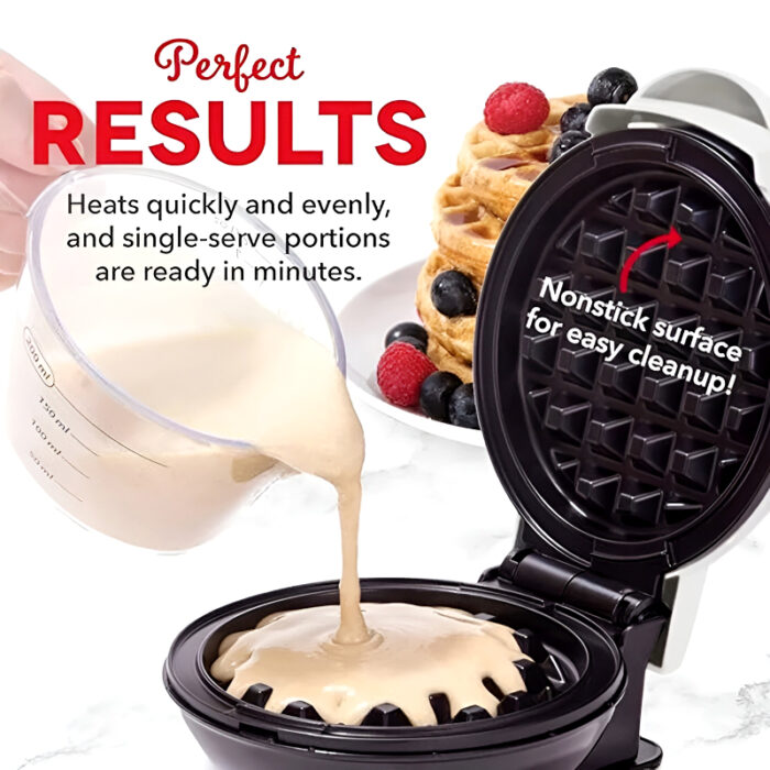 Compact 4-Inch Non-Stick 350-Watt Electric Mini Waffle Maker Machine - Image 5