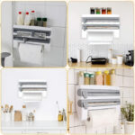 4-in-1 Multi-Purpose Wall-Mounted Kitchen Organizer Shelf with Foil Dispenser - Image 7