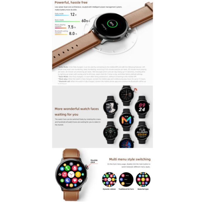 Mibro Lite 2 Dual-Core Main Chip 1.3″ Amoled HD Display Bluetooth Calling Smartwatch With Dual Straps - Image 9