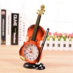 Creative Table Clock Student Violin Home Decor Fiddle Quartz Alarm Clock - Image 7