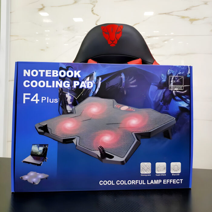 F4 Plus Notebook Cooling Pad Ultimate Cooling Power With Silent Operation And Vibrant LED Effects - Image 7