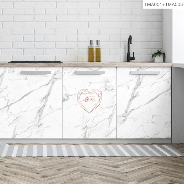 60cm X 200cm Nordic Style Marble Wall Sticker Refrigerator Sticker Self-Adhesive Wallpaper Renovation Decals - Image 3