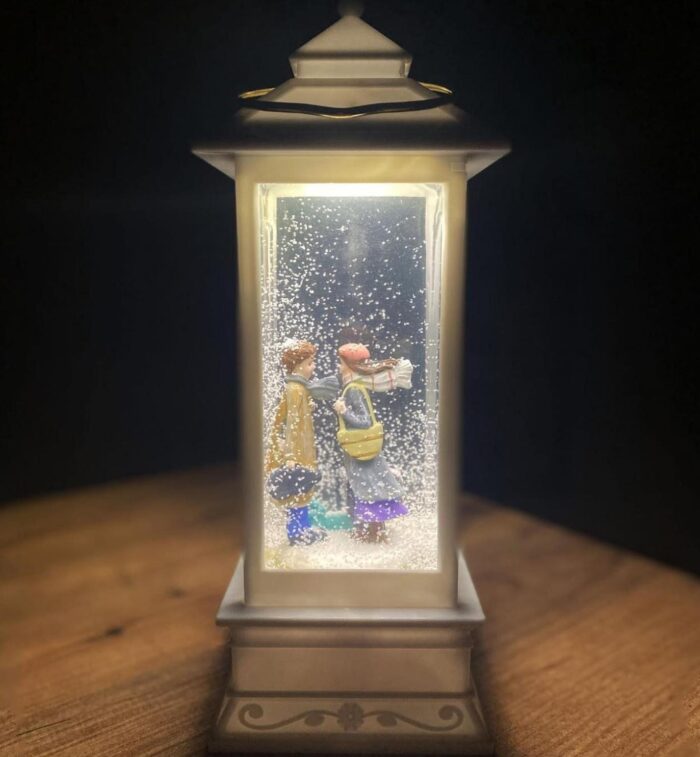 Snow Globe With Lantern Shaped Lights And Music Home Decor - Image 1