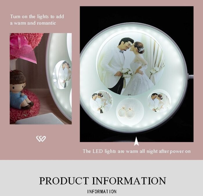 European Acrylic Photo Frame 7 Inch Photo Wall Photo Room Home Decoration With Light - Image 2