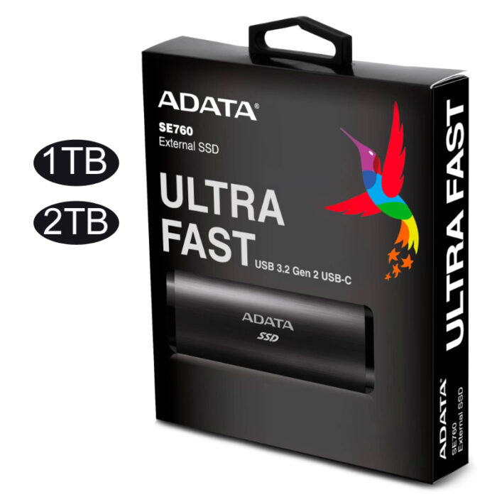 Adata Elite SE760 Ultra Fast 1TB 2TB USB 3.2 Gen 2 USB-C External SSD - Image 1