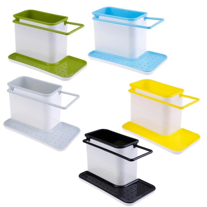 3 In 1 Sink Tidy Cleaning Caddy Bath Perfect Base Kitchen Brush Sponge Sink Draining Towel Rack - Image 6