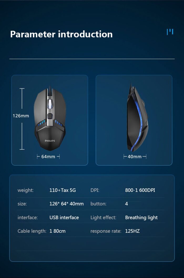G401 Notebook Desktop Computer Wired Mouse USB Luminous Game Mouse - Image 4