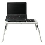 Multi-Function Folding Laptop Desk Table Laptop Stand Holder With 2 USB Cooling Fans Mouse Pad For Bed - Image 2