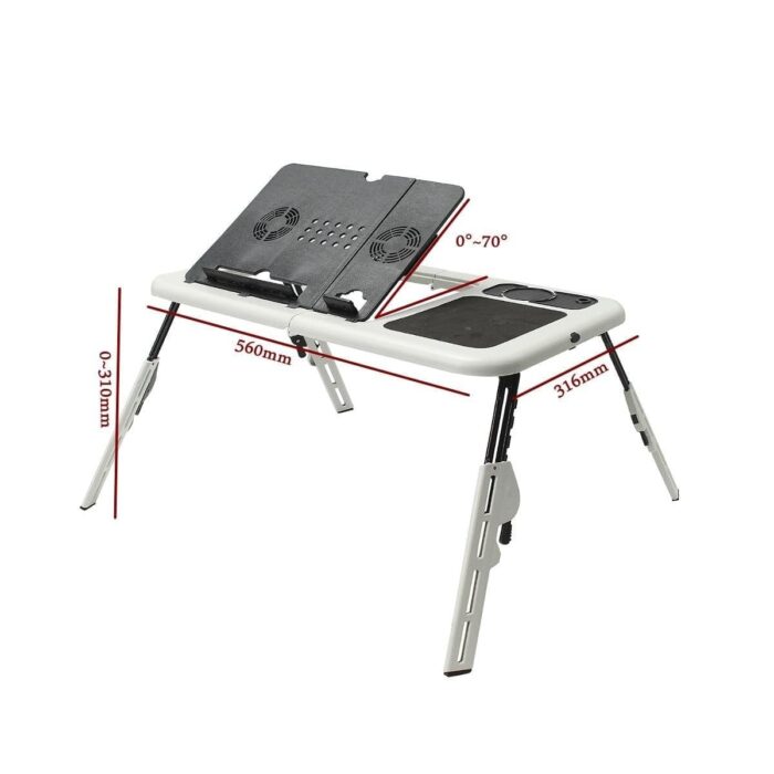 Multi-Function Folding Laptop Desk Table Laptop Stand Holder With 2 USB Cooling Fans Mouse Pad For Bed - Image 4