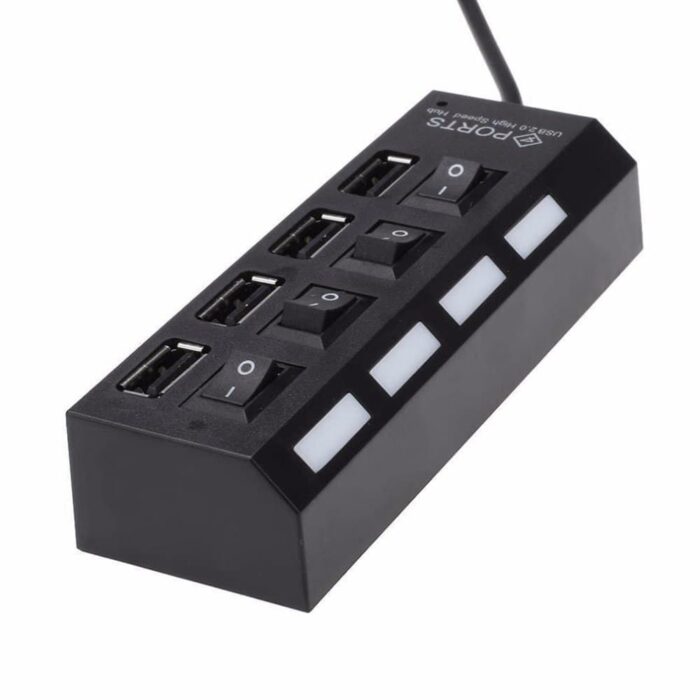 High Speed 4 Port USB 2.0 External Multi Expansion Hub With Switch - Image 4