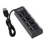 High Speed 4 Port USB 2.0 External Multi Expansion Hub With Switch