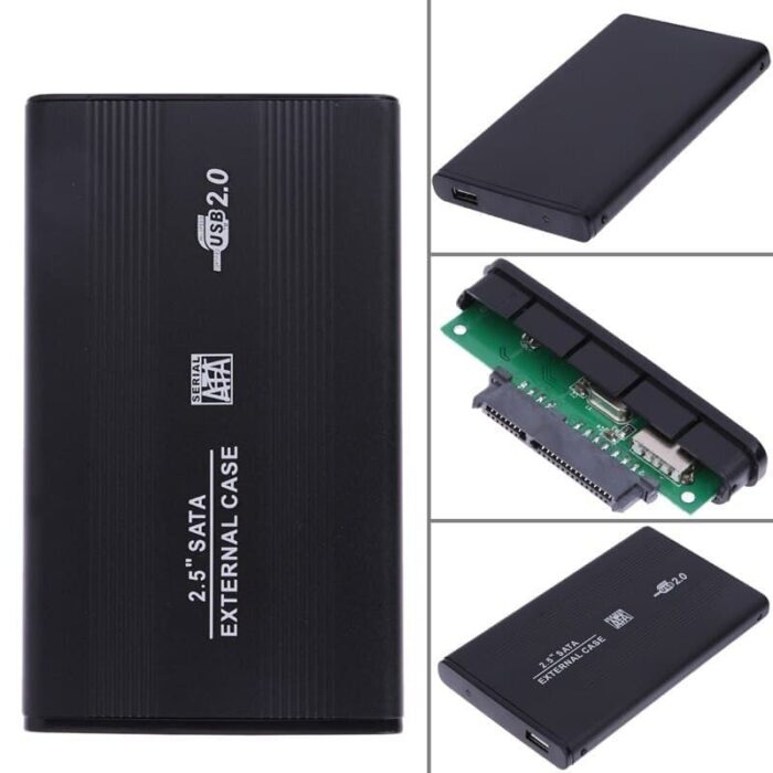2.5 Inch HDD External Enclosure Case Metal External Storage Box For Sata To USB 2.0 With USB Cable - Image 2