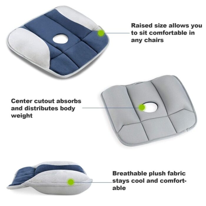 Pure Posture Memory Foam Seat Cushion For Relaxation Sciatica Sitting - Image 3
