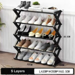 5 Layers X-Type Foldable Fashion Shoe Organizer Stand - Image 2