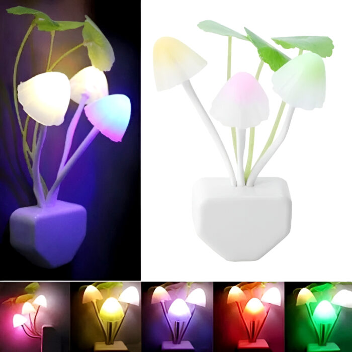 Automatic LED Mushroom Night Light – Color-Changing Sensor Lamp with Dusk-to-Dawn Auto On/Off, Plug-in Night Light for Kids Room, Nursery, Bedroom & Home Decor - Image 9