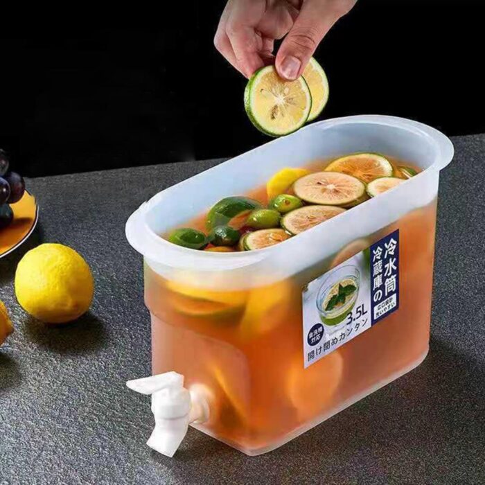 3.5L Water Jug With Faucet Lemon Juice Jug Kitchen Drinkware Kettle Pot Heat Resistant - Image 2