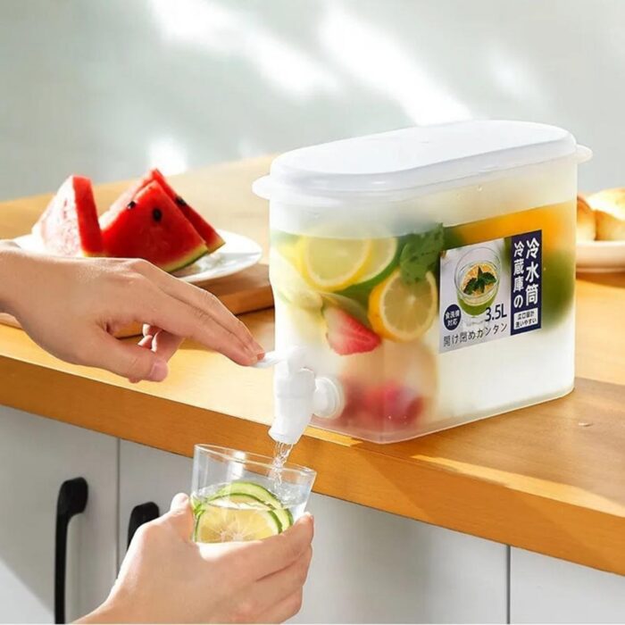 3.5L Water Jug With Faucet Lemon Juice Jug Kitchen Drinkware Kettle Pot Heat Resistant - Image 7