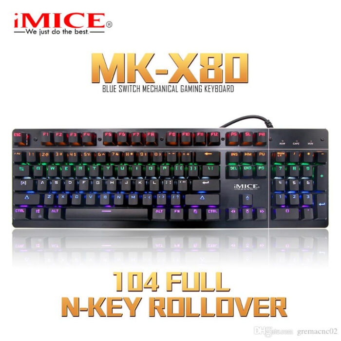 MK-X80 Wired Mechanical Gaming Keyboard With RGB Backlight Effects And Multimedia Function Keys - Image 1