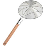 Eco-Friendly Wooden Handle Stainless Steel Frying Oil Strainer - Image 10