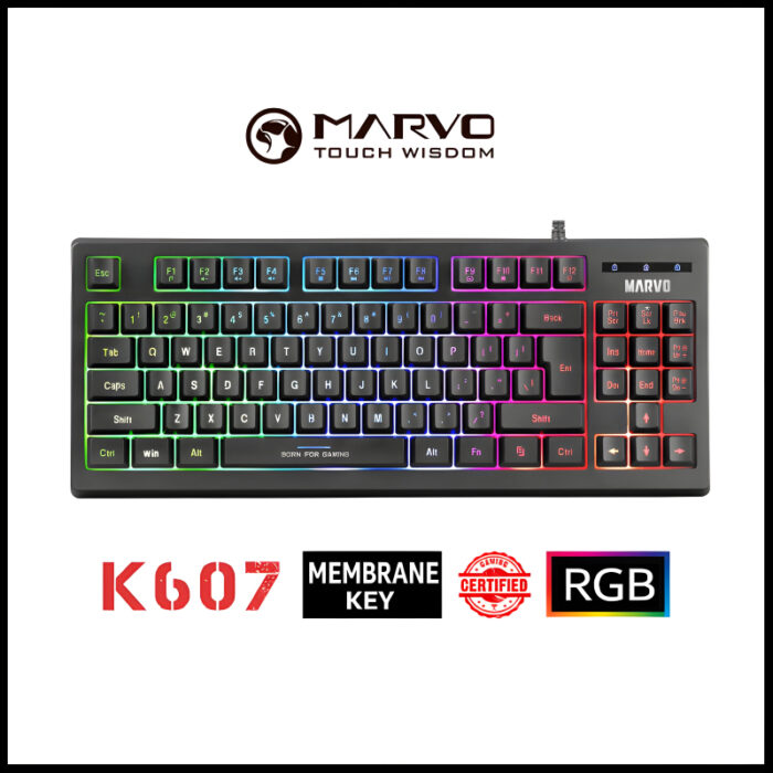Marvo Scorpion K607 Membrane Gaming Keyboard With 3 RGB Lighting Effects - Image 1
