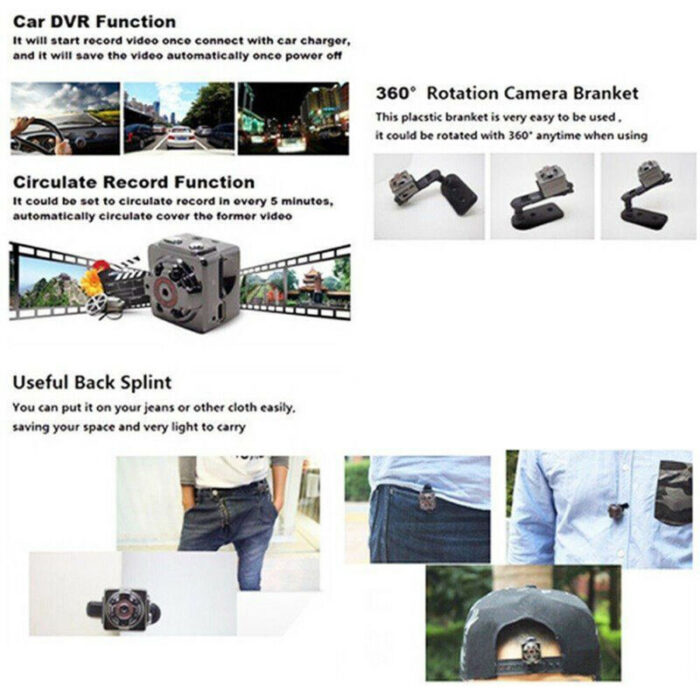 SQ8 High Quality Mini Full HD 1080P Night Vision Hidden Camera - Image 8