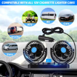 F30 Dual-Headed 360° Rotating Car Fan with Low Noise & Adjustable Airflow - Image 13