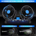 F30 Dual-Headed 360° Rotating Car Fan with Low Noise & Adjustable Airflow - Image 10