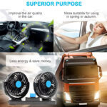 F30 Dual-Headed 360° Rotating Car Fan with Low Noise & Adjustable Airflow - Image 5