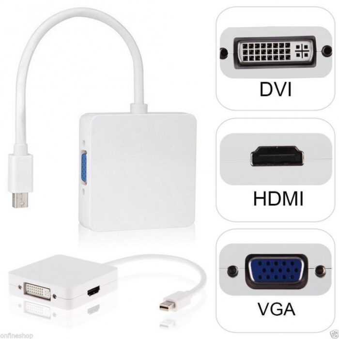 3-In-1 Mini-DisplayPort To HDMI / DVI / VGA Cable Adapter - Image 4