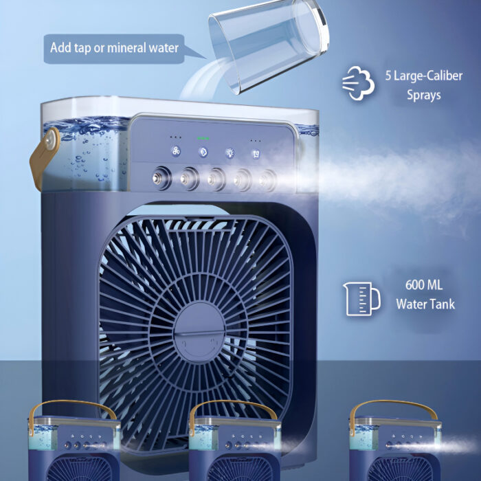 4-In-1 Multi-Functional Portable Air Humidifier Cooling USB Fan With 7-Color Night Light - Image 13