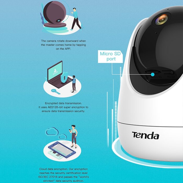 Tenda CP3 V2.2 360 Degree Super HD 1080P Security Pan/Tilt Camera With Voice Control, Human Detection, Two-Way Audio - Image 4
