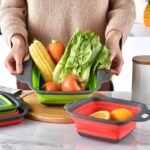 Foldable Silicone Square Drain Basket Collapsible Kitchen Organizer Fruit Vegetable Strainers - Image 7