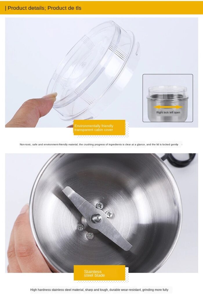 NIMA Electric Stainless Steel Spice Coffee Grain Herb Grinder Crusher Machine - Image 5