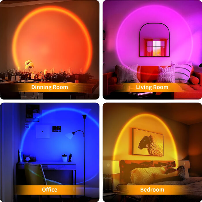 High-Efficiency USB Sunset Projector Lamp With 16-Color LED And Remote Control - Image 10