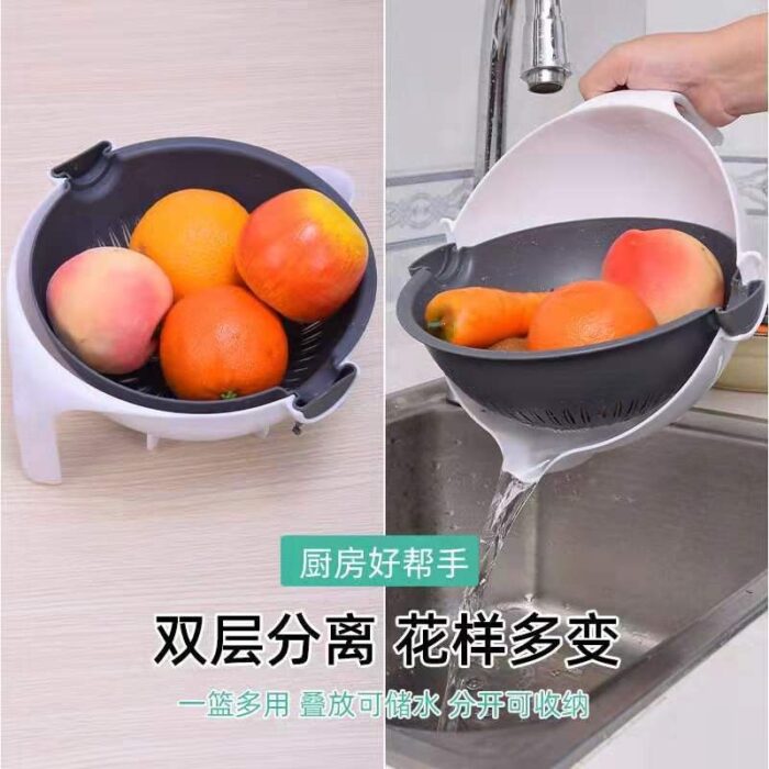 5pcs Multi-Function Vegetable Potato Slicing Shredding Machine Washing Household Grater Draining Basket - Image 4