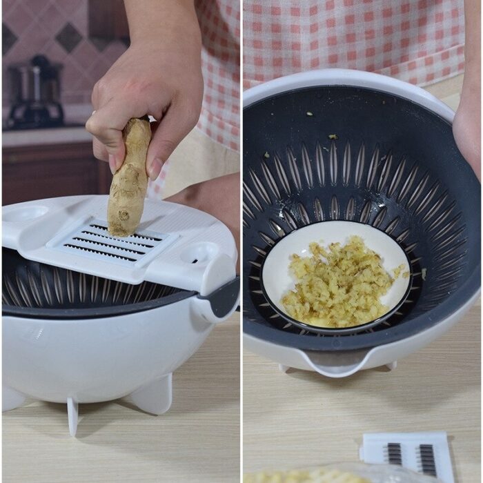 5pcs Multi-Function Vegetable Potato Slicing Shredding Machine Washing Household Grater Draining Basket - Image 3