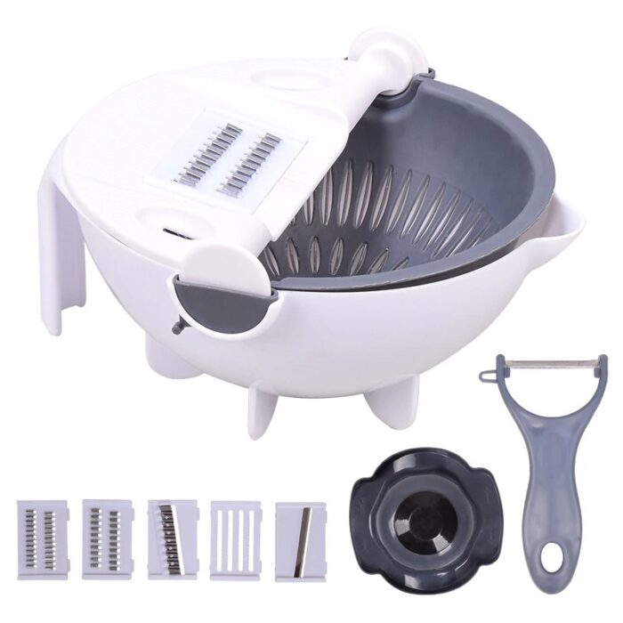 5pcs Multi-Function Vegetable Potato Slicing Shredding Machine Washing Household Grater Draining Basket - Image 7