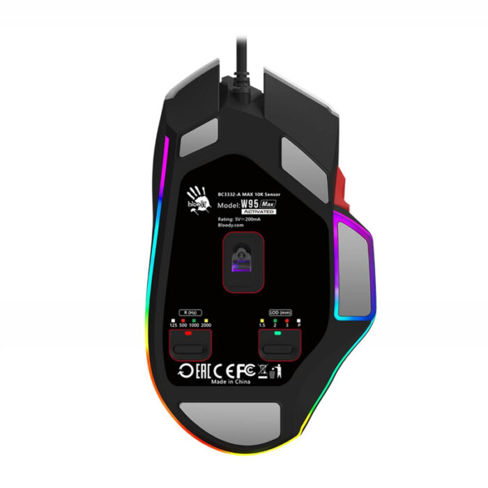 W95 Max Naraka 12000 CPI Ultra Core 3 & 4 Activated Extra Fire RGB Gaming Wired Mouse - Image 4