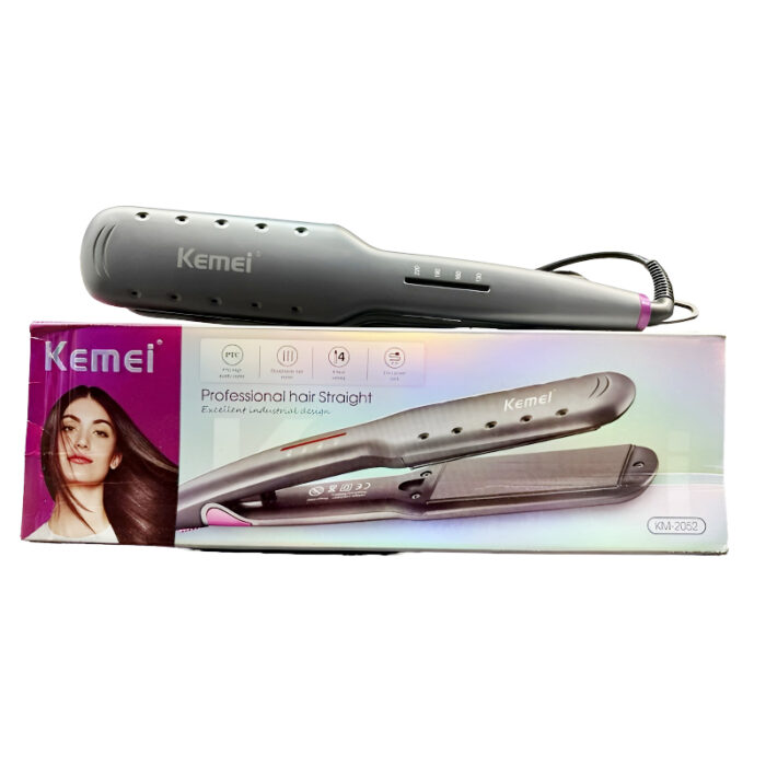 Kemei KM-2052 Professional Hair Straightener – Sleek Design with Ceramic Coated Plates - Image 2