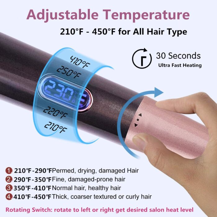 2 In 1 Hair Straightener And Curler Iron Tourmaline Ceramic Twisted Flat Iron With LCD Display - Image 9
