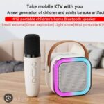 K12 Wireless Audio Microphone Bluetooth Speaker Portable Stereo Speaker Bluetooth Speaker Karaoke Speaker With Double Mic (random Color) - Image 5